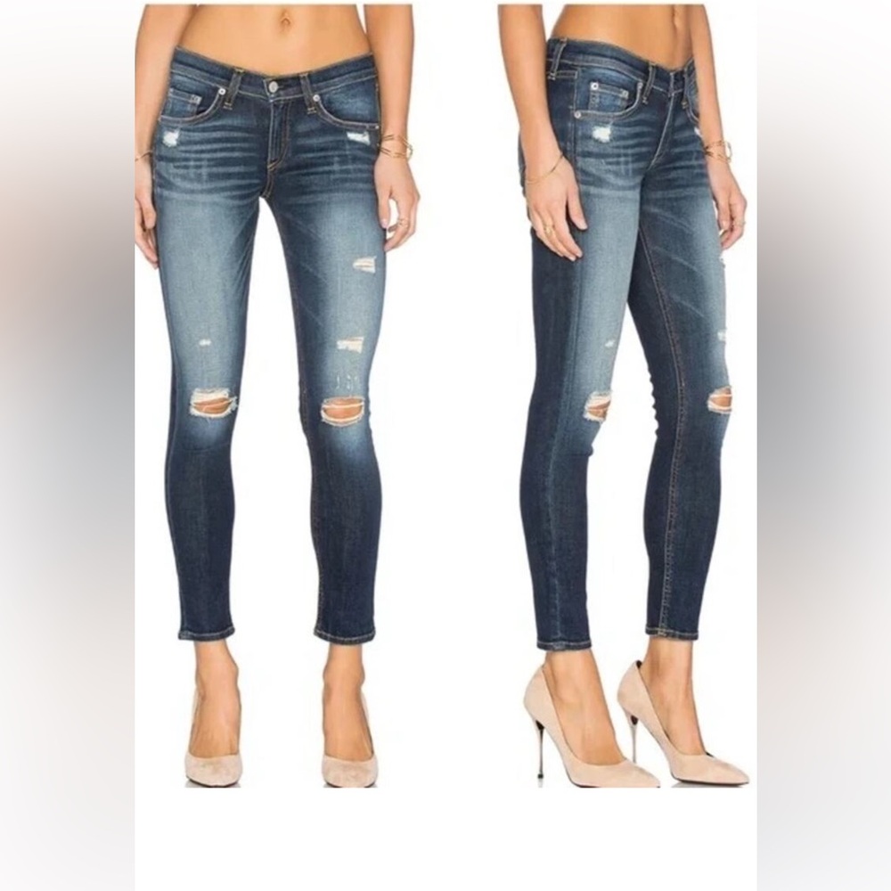 Rag & Bone Jeans. Capri in DK Stressed. Size 27.